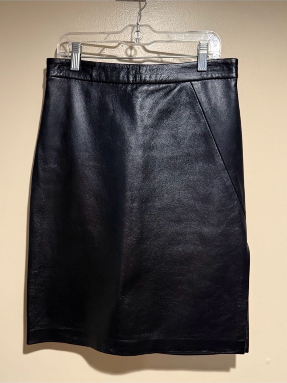 BCBGMaxAzria Black Leather Skirt - Picture 1 of 5